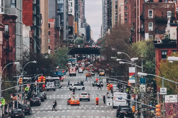 Busy street in New York City