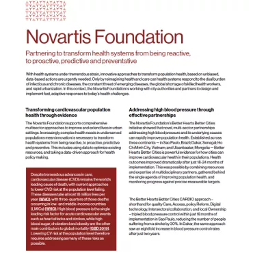 Image of the cover of Novartis Foundation: Partnering to improve cardiovascular population health
