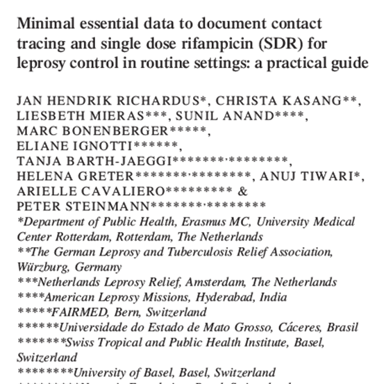 2018 leprosy rev 3 2018 minimal essential data to document contact tracing and sdr for leprosy control image Cover picture of the publication regarding leprosy control in routine settings