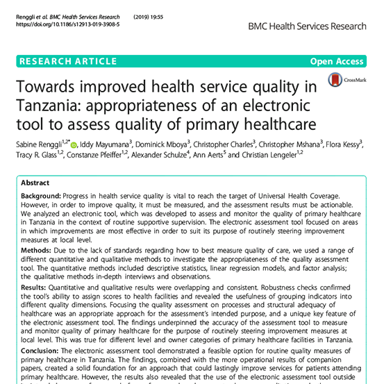 Cover image of the article about improved health service quality in Tanzania
