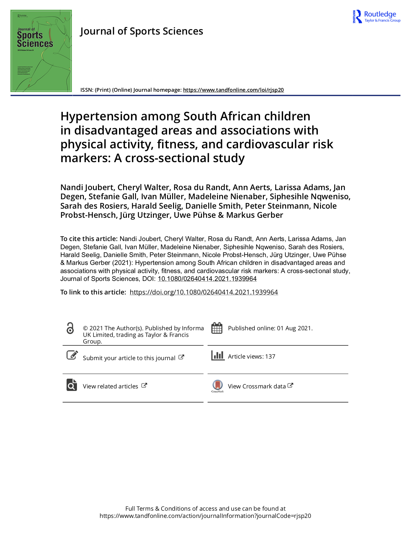 Hypertension among South African children Hypertension among South African children