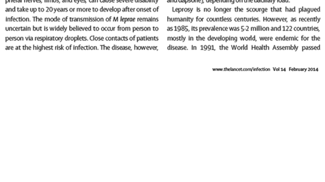 Cover image of the article regarding a strategy to halt leprosy transmission