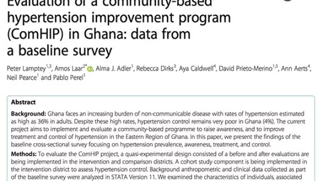 Evaluation of a community-based hypertension improvement program (ComHIP) in Ghana: data from a baseline survey