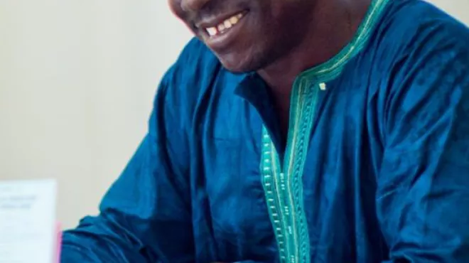 African man smiling