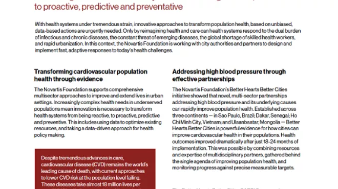 Image of the cover of Novartis Foundation: Partnering to improve cardiovascular population health
