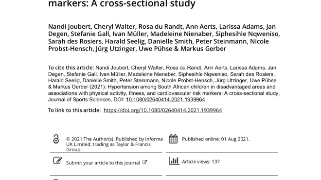 Hypertension among South African children