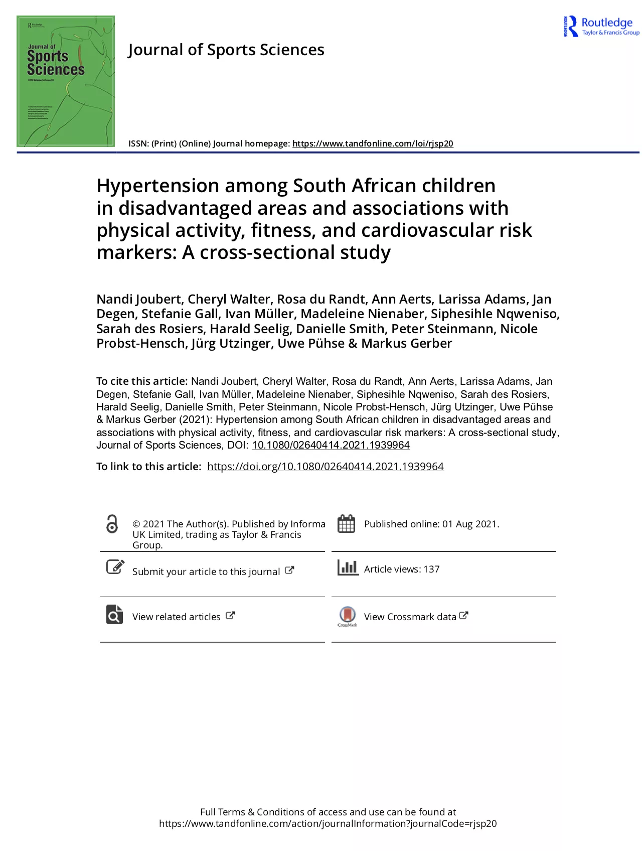 Hypertension among South African children Hypertension among South African children